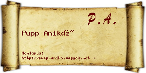 Pupp Anikó névjegykártya