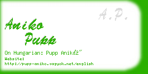 aniko pupp business card